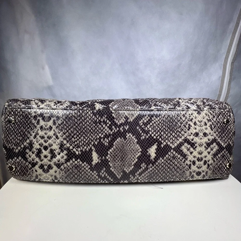 ♠️ Kate Spade Large Satchel Quilted Snakeskin-Embossed Gold-Tone Hardware